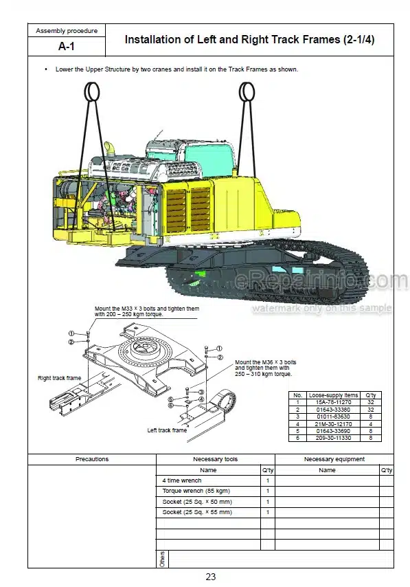 Photo 3 - Komatsu PC600-8E0 PC600LC-8E0 PC650-8E0 PC650LC-8E0 PC700LC-8E0 Field Assembly Instructions Hydraulic Excavator GEN00101-02
