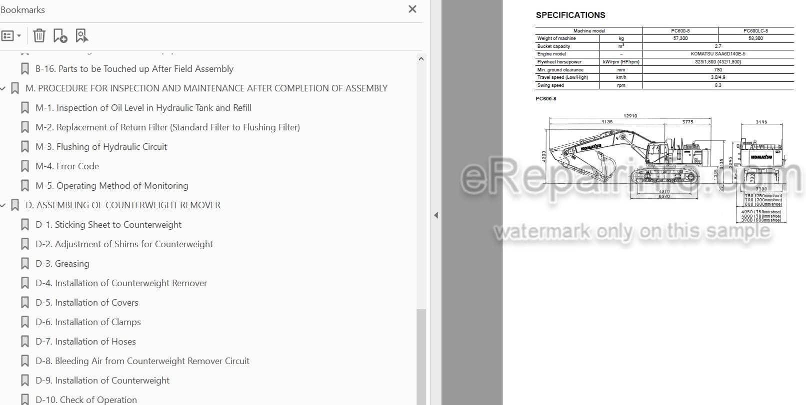 Photo 4 - Komatsu PC600-8 PC600LC-8 Field Assembly Manual Hydraulic Excavator