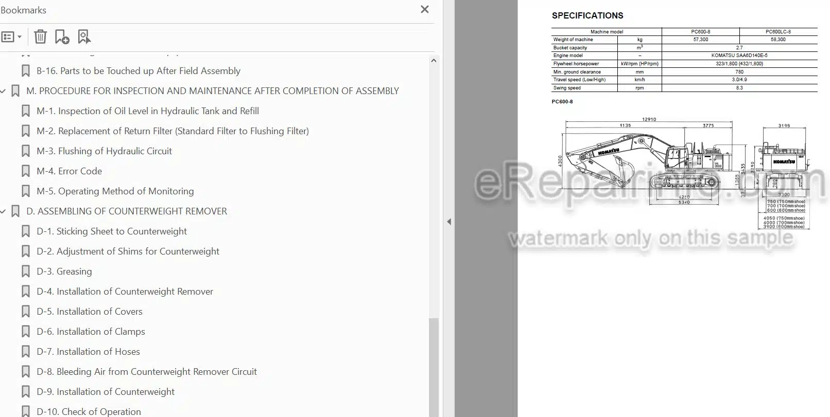 Photo 4 - Komatsu PC600-8 PC600LC-8 Field Assembly Manual Hydraulic Excavator