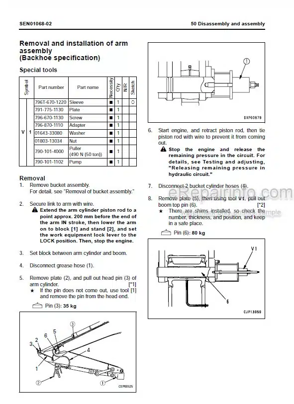 Photo 3 - Komatsu PC600-8 PC600LC-8 Shop Manual Hydraulic Excavator SEN00128-16 SN 30001-