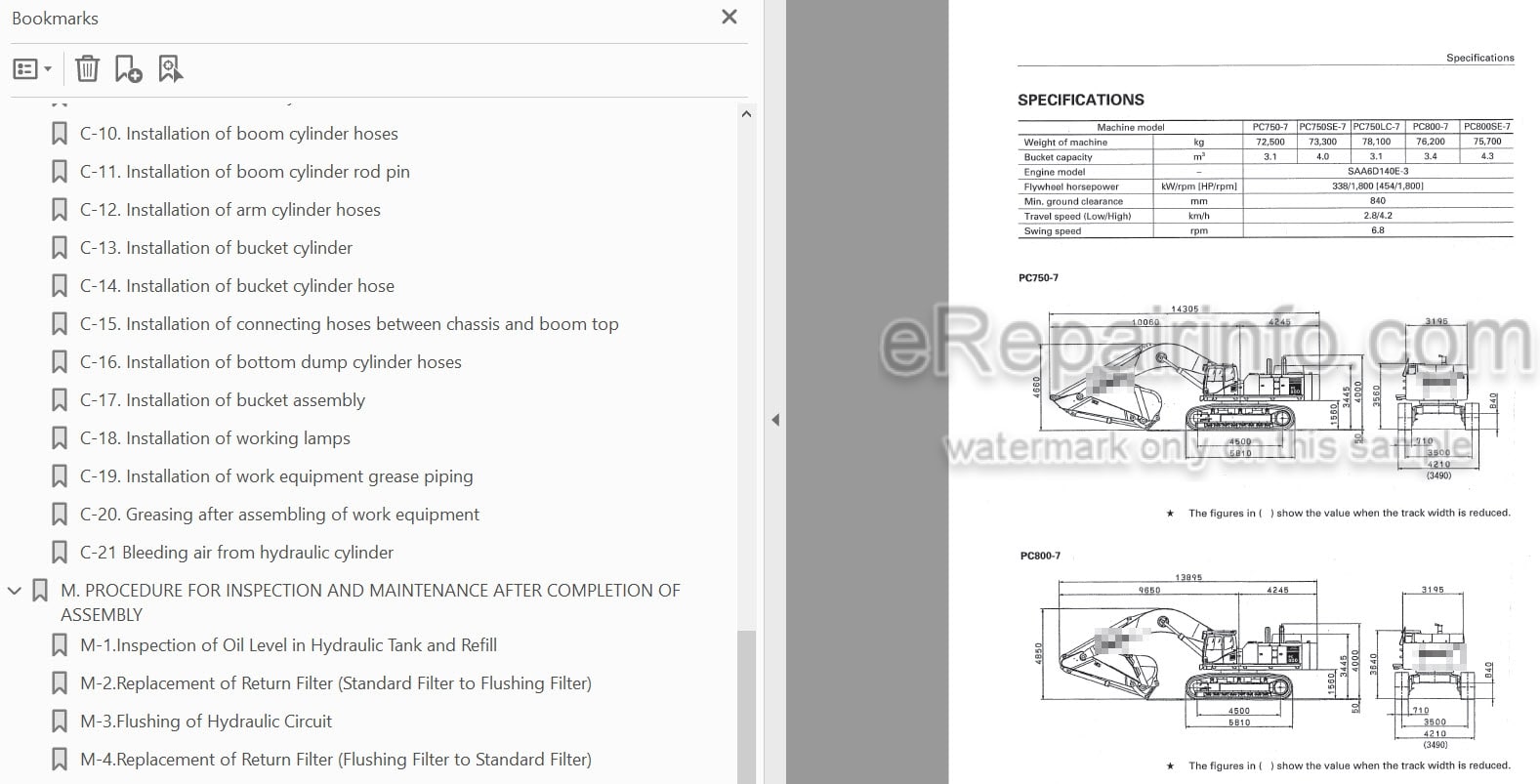 Photo 3 - Komatsu PC750-7 PC750LC-7 PC750SE-7 PC800-7 PC800SE-7 Field Assembly Instruction Hydraulic Excavator GEN00014-03