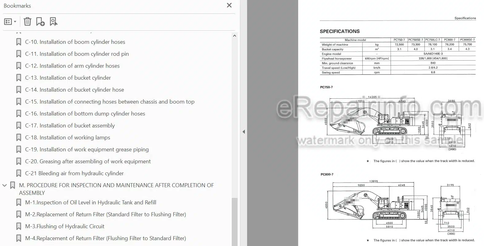 Photo 3 - Komatsu PC750-7 PC750LC-7 PC750SE-7 PC800-7 PC800SE-7 Field Assembly Instruction Hydraulic Excavator GEN00014-03
