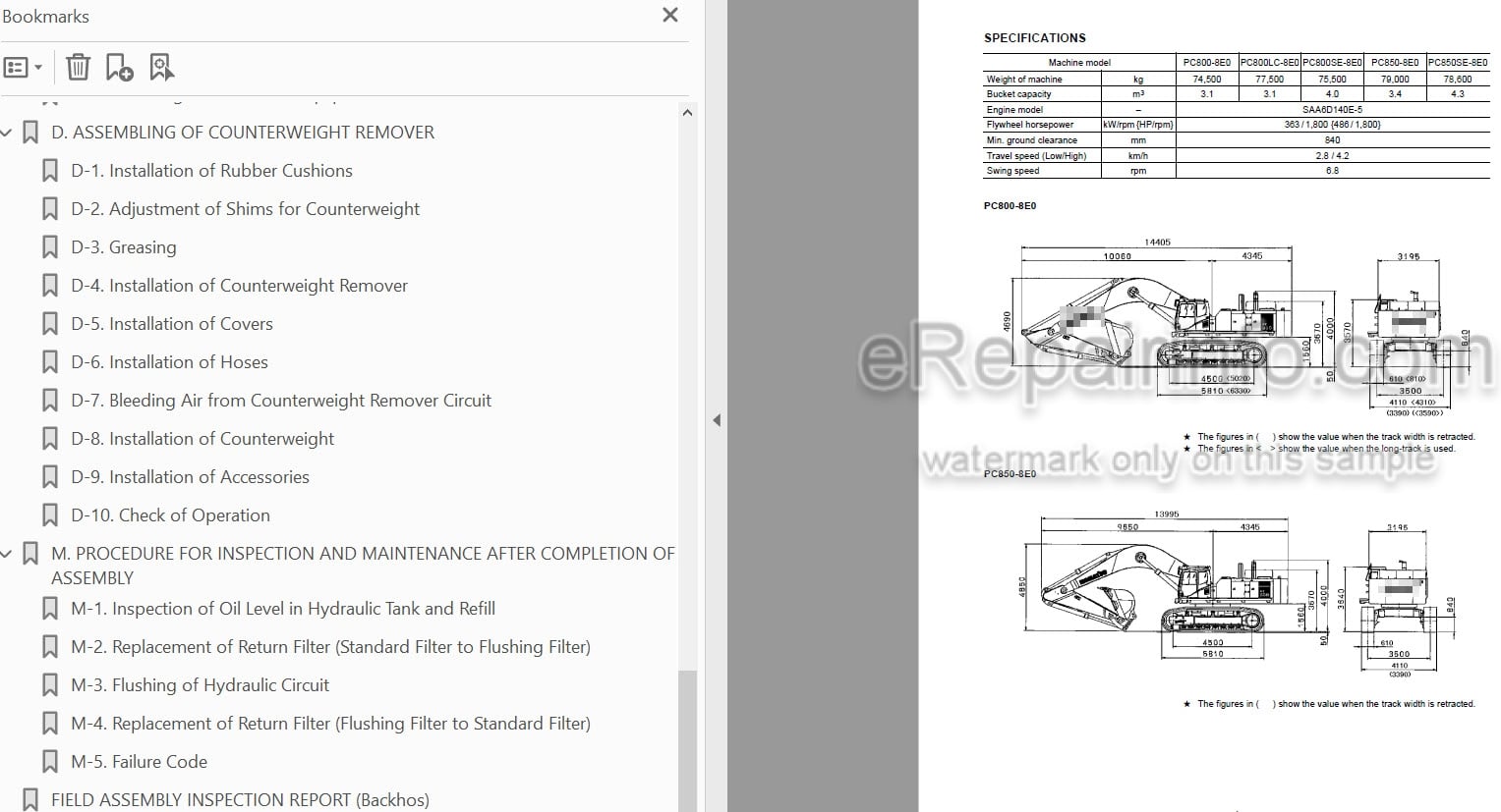 Photo 5 - Komatsu PC800-8E0 PC800LC-8E0 PC800SE-8E0 PC850-8E0 PC850SE-8E0 Field Assembly Instruction Hydraulic Excavator GEN00102-01