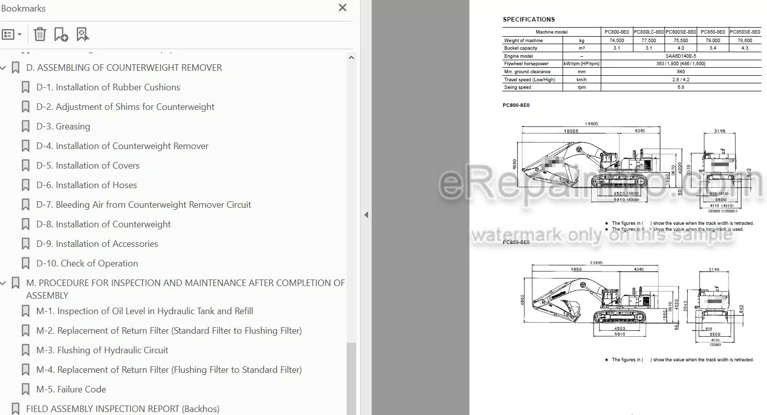 Photo 5 - Komatsu PC800-8E0 PC800LC-8E0 PC800SE-8E0 PC850-8E0 PC850SE-8E0 Field Assembly Instruction Hydraulic Excavator GEN00102-01