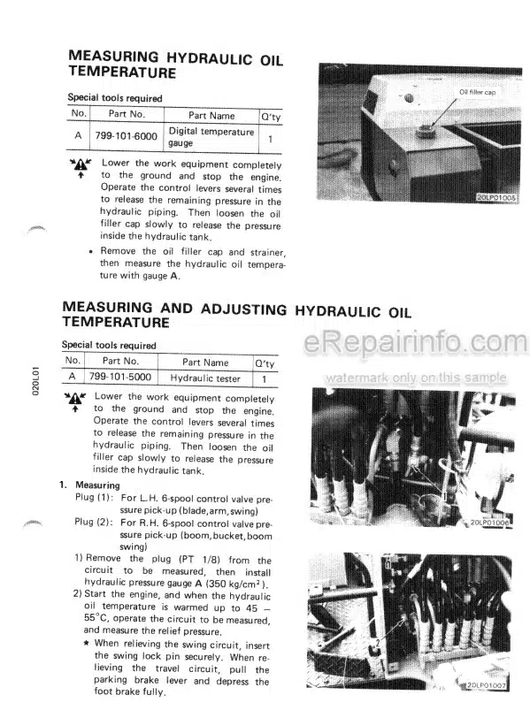 Photo 9 - Komatsu PW05-1 Shop Manual Wheel Excavator SEBM020L0101 SN 1001-