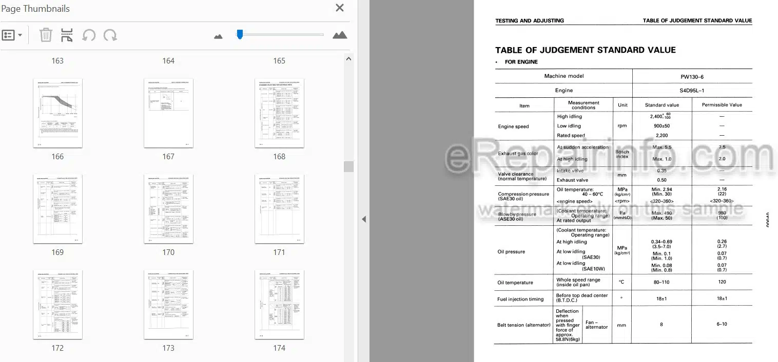 Photo 4 - Komatsu PW130-6K Shop Manual Wheel Excavator EEBM000403 SN K30001-