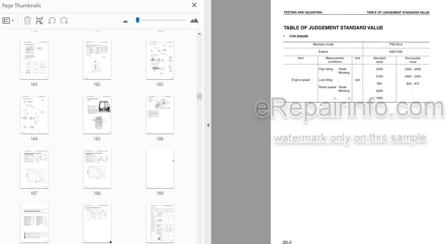Photo 3 - Komatsu PW130ES-6K Shop Manual Wheel Excavator EEBM001701 SN K30545-