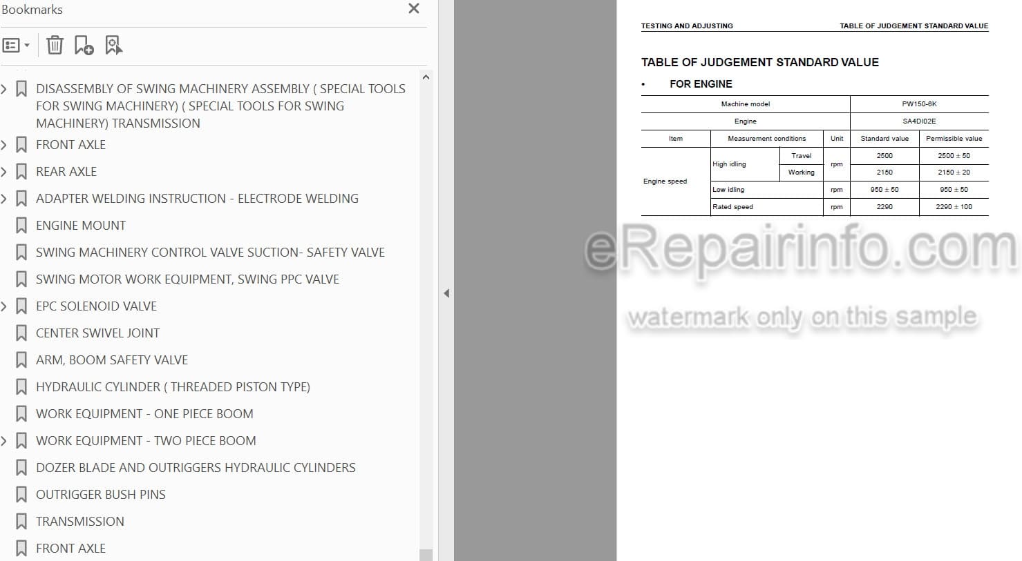Photo 4 - Komatsu PW150ES-6K Shop Manual Wheel Excavator UEBM000401 SN K30001- K34001-