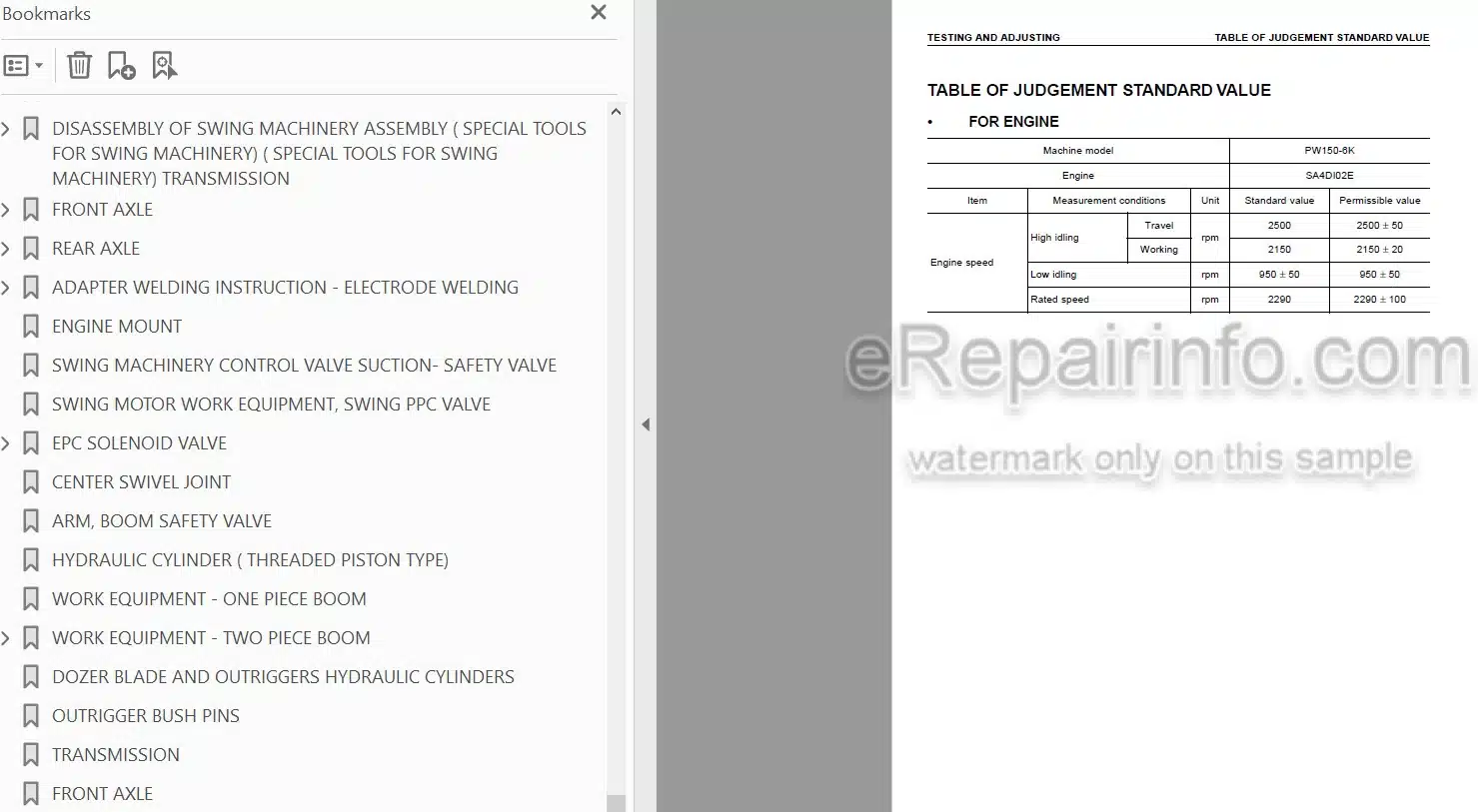 Photo 4 - Komatsu PW150ES-6K Shop Manual Wheel Excavator UEBM000401 SN K30001- K34001-
