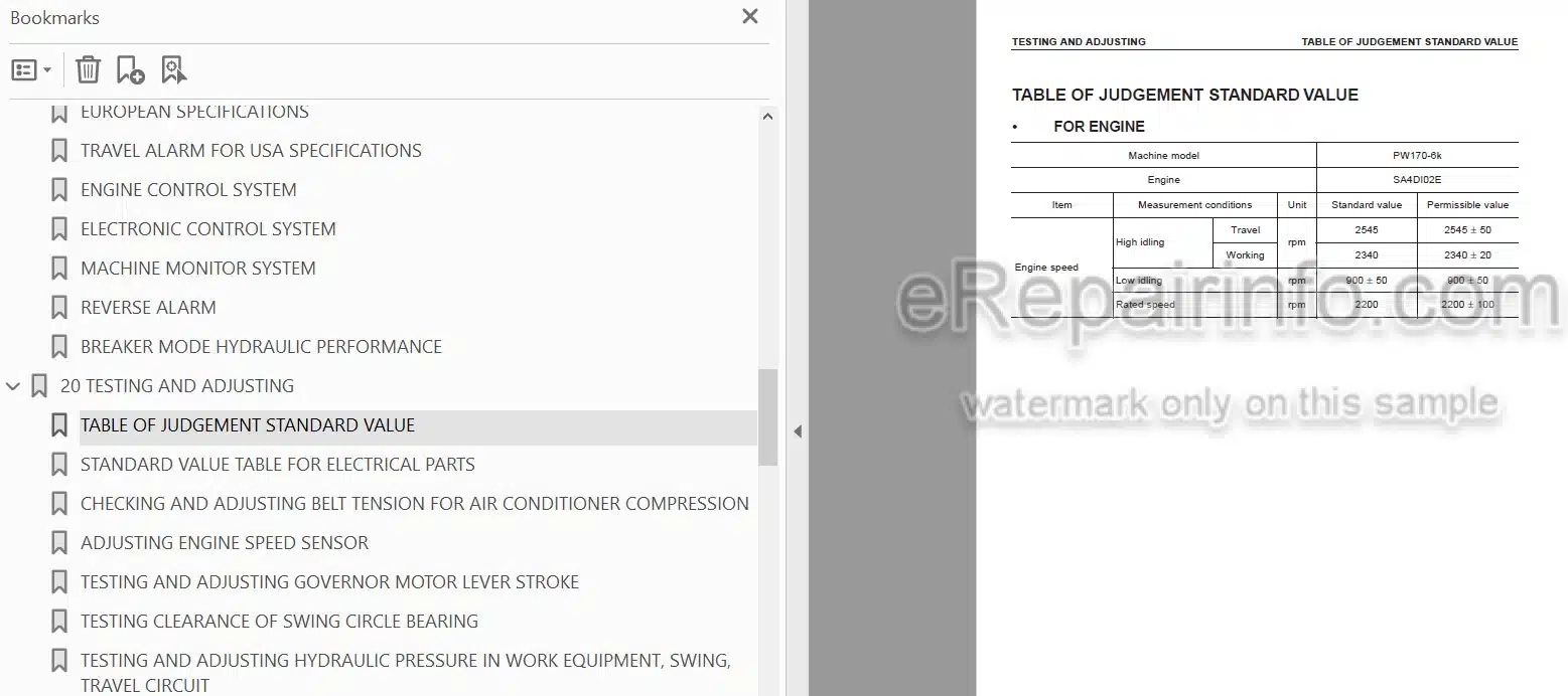 Photo 4 - Komatsu PW170ES-6K Shop Manual Hydraulic Excavator UEBM001001 UEBM000801  SN K32001- K34001-
