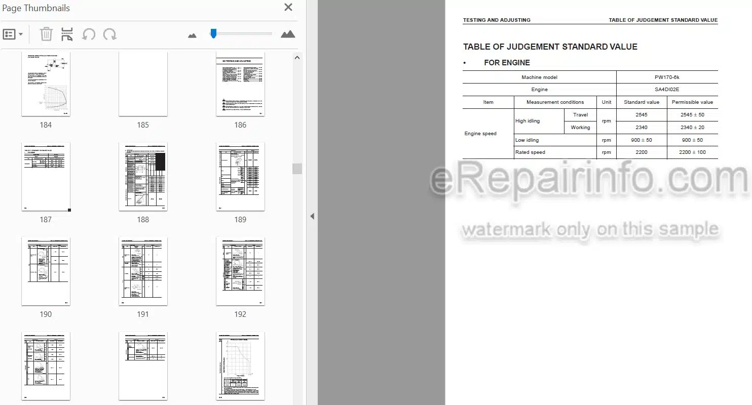 Photo 4 - Komatsu PW170ES-6K Shop Manual Wheel Excavator EEBM001601 SN K30001-
