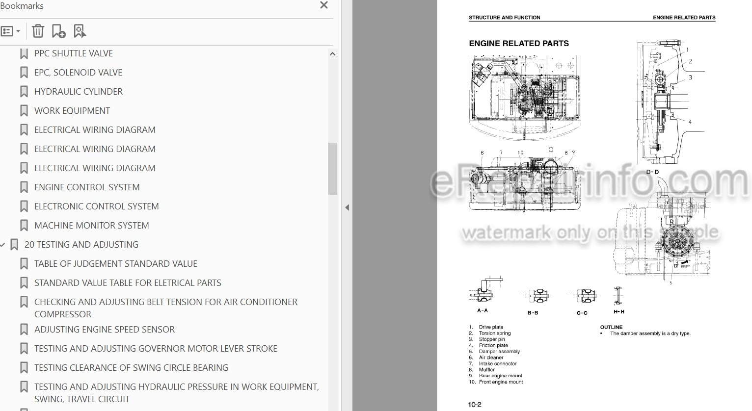 Photo 4 - Komatsu PW170ES-6 Shop Manual Hydraulic Excavator UEBD000500 SN K30001-