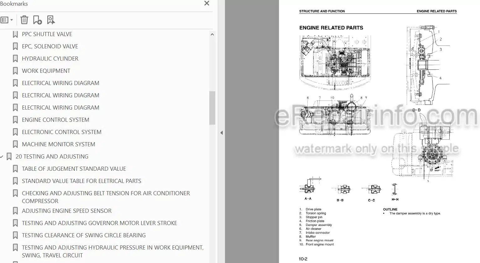 Photo 4 - Komatsu PW170ES-6 Shop Manual Hydraulic Excavator UEBD000500 SN K30001-