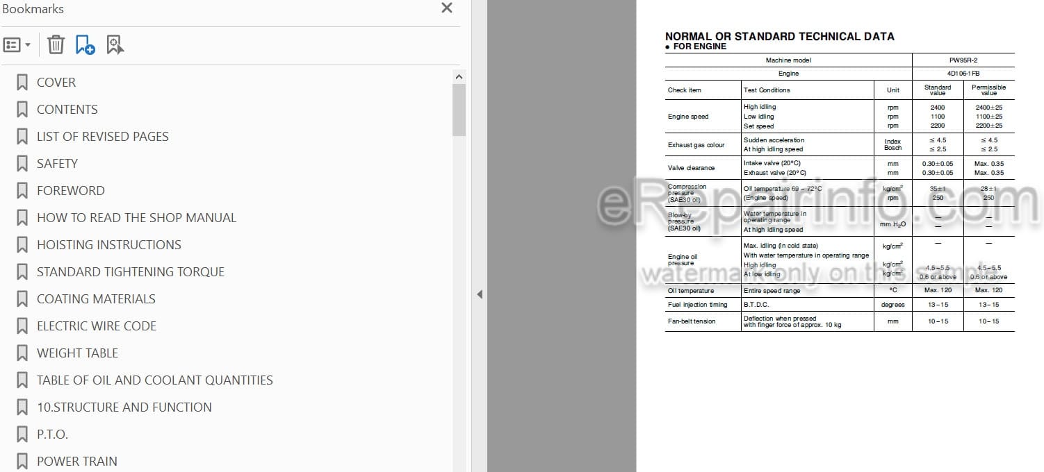Photo 3 - Komatsu PW95R-2 Shop Manual Hydraulic Excavator WEBM001801 SN 21D0200280-
