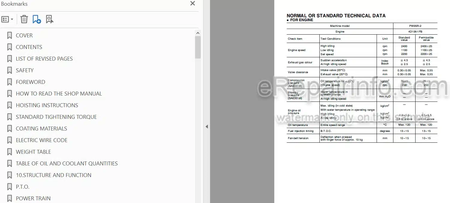 Photo 3 - Komatsu PW95R-2 Shop Manual Hydraulic Excavator WEBM001801 SN 21D0200280-