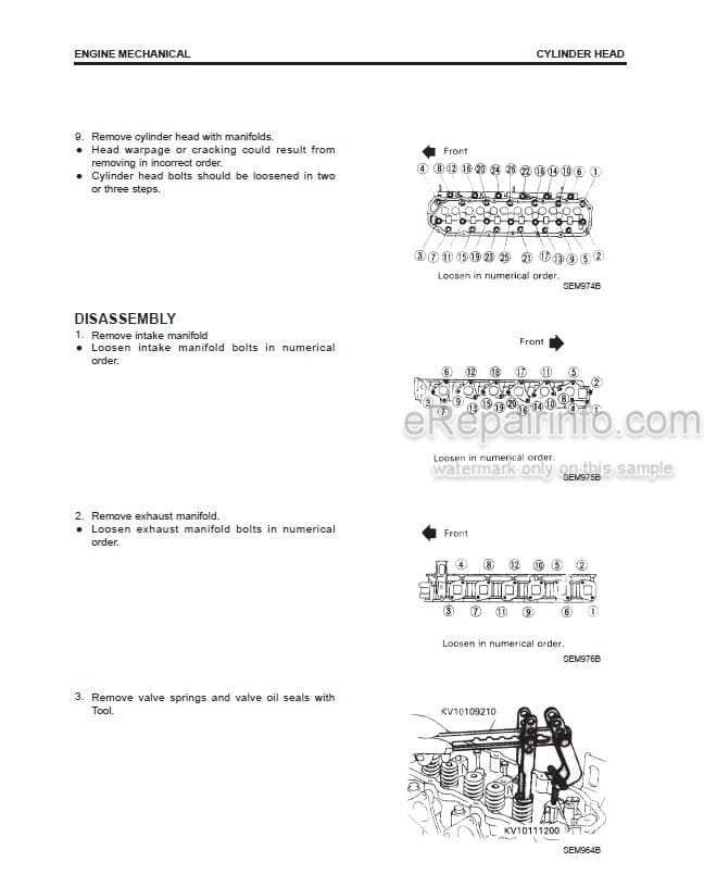 Photo 11 - Komatsu TB42 Shop Manual Gasoline Engine For Komatsu Forklift SM039