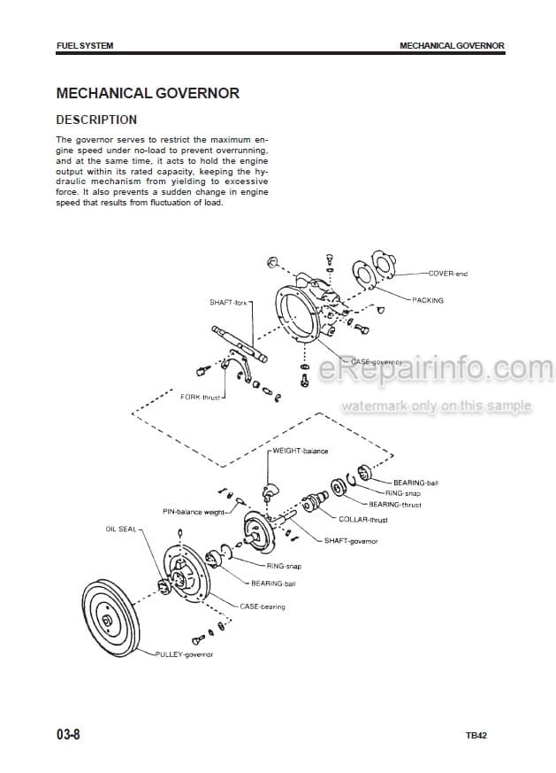 Photo 5 - Komatsu TB42 Shop Manual Gasoline Engine For Komatsu Forklift SM039