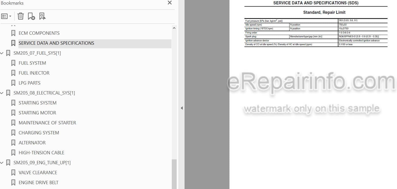 Photo 5 - Komatsu TB45E ECU Service Manual Gasoline Engine For Komatsu Forklift SM205 SN 133001-
