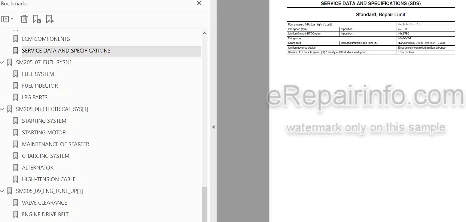 Photo 5 - Komatsu TB45E ECU Service Manual Gasoline Engine For Komatsu Forklift SM205 SN 133001-