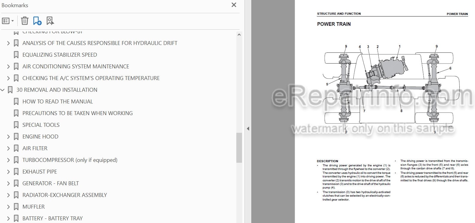 Photo 3 - Komatsu WH609-1 WH613-1 WH713-1 WH714-1 WH714H-1 WH716-1 Shop Manual Telescopic Handler WEBM005700