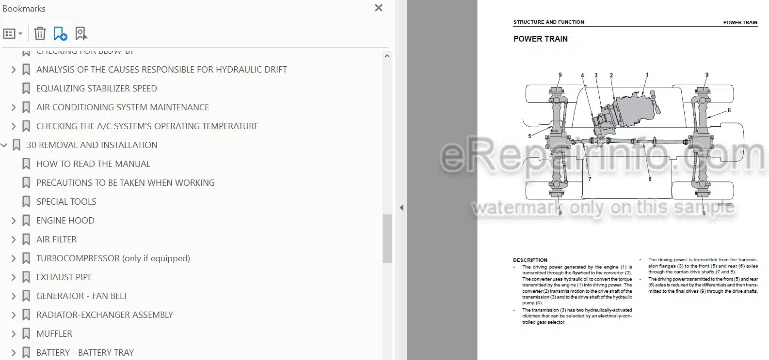 Photo 3 - Komatsu WH609-1 WH613-1 WH713-1 WH714-1 WH714H-1 WH716-1 Shop Manual Telescopic Handler WEBM005700