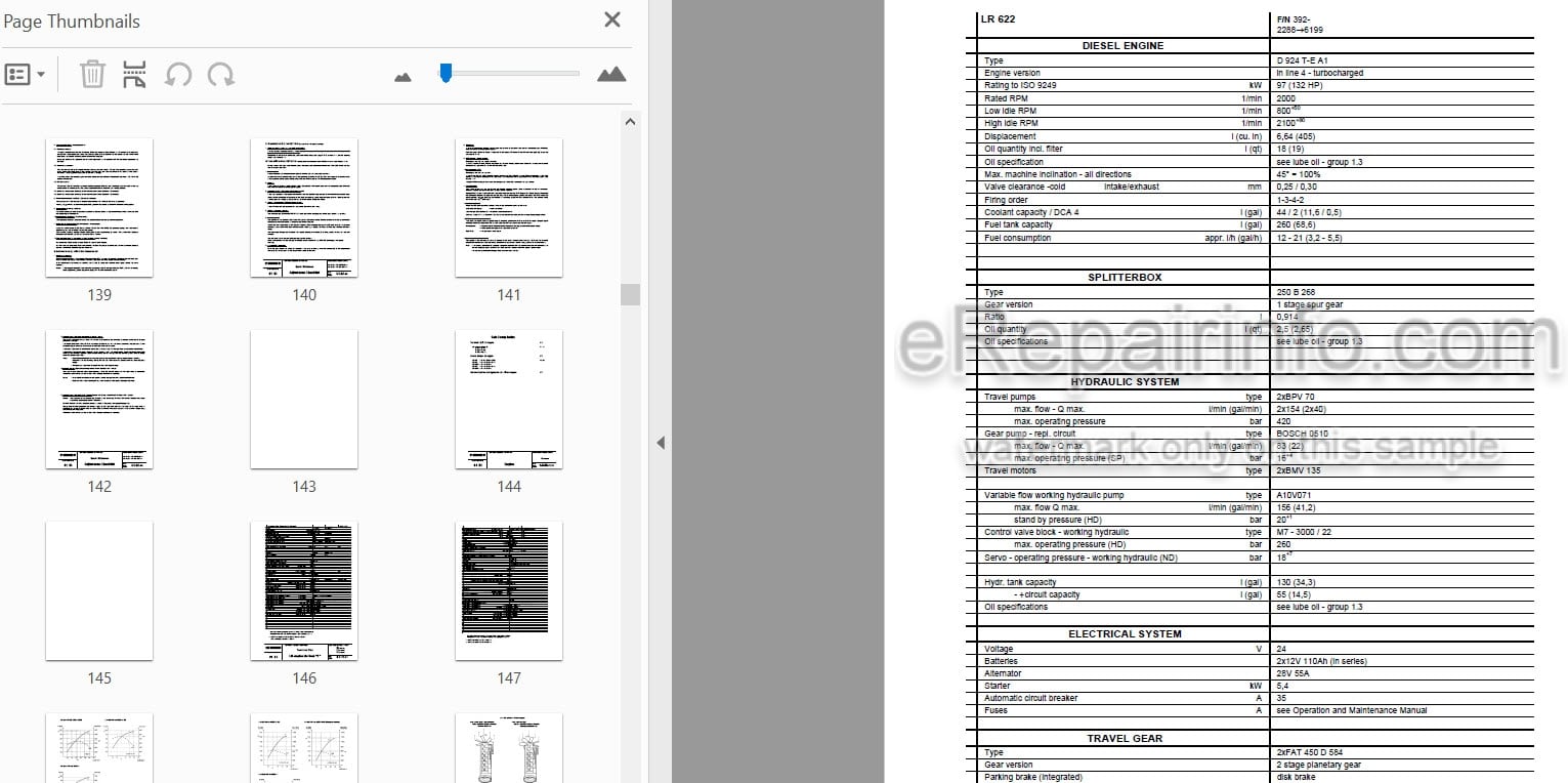 Photo 4 - Liebherr LR622 LR632 Series 2 Litronic Service Manual Crawler Loader TM1945