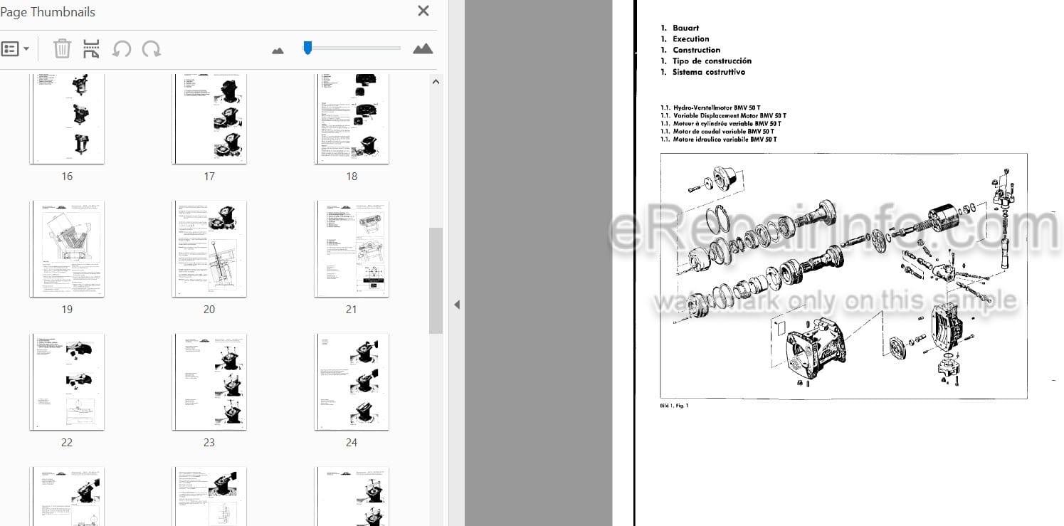 Photo 3 - Linde 655C-BMV135 755C-BMV186 950C-BMV260 1050C-BMV186HF Repair Manual Hydrostatic Motor TM2225