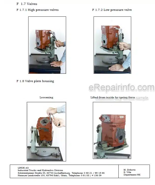 Photo 1 - Linde HPV55 HPV135-02 Repair Manual Pump TM2227