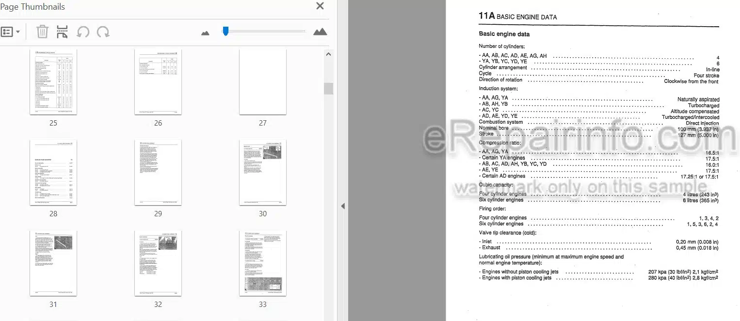 Photo 4 - Perkins Phaser 1000 Series Shop Manual Engine For Komatsu Forklift BEE06EZ-01