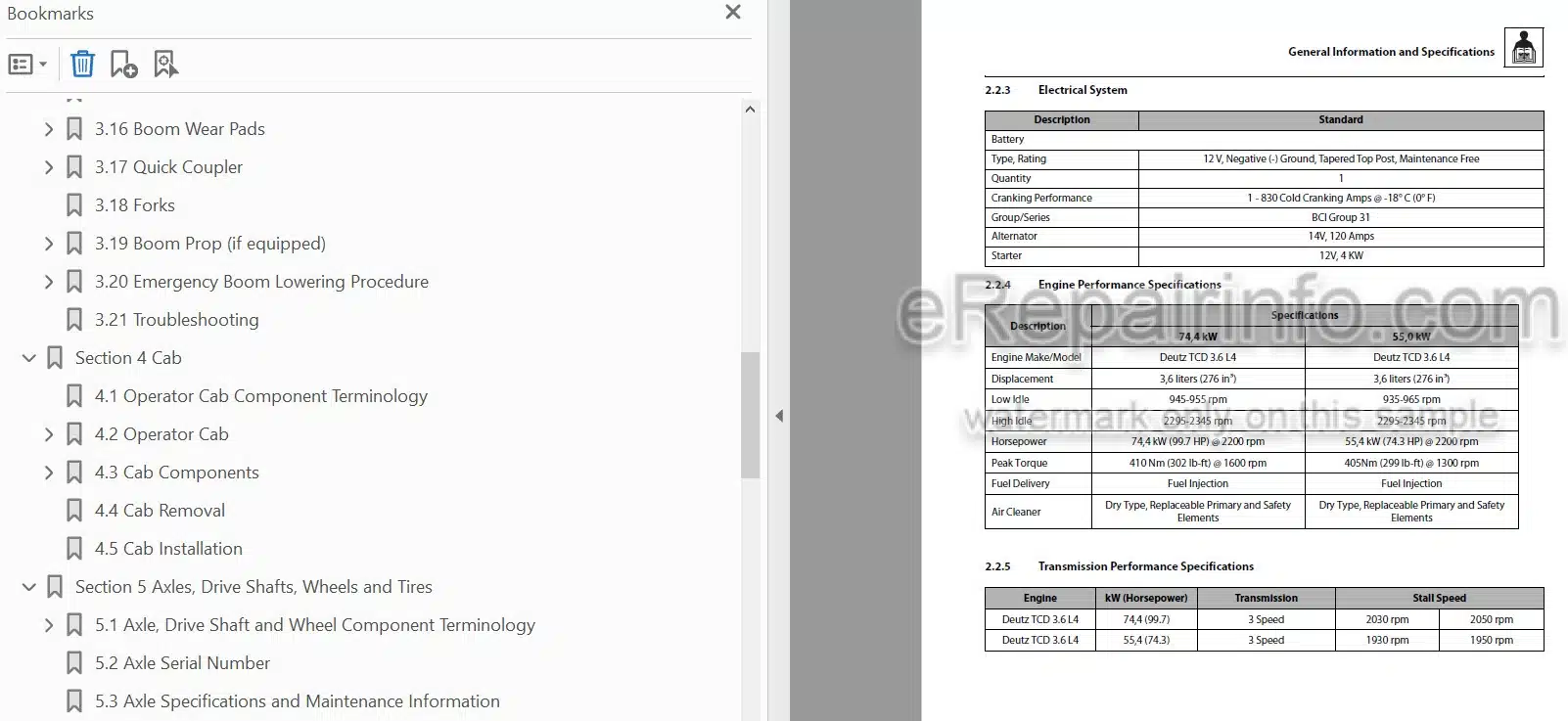 Photo 5 - JLG 3614RS 4017RS PVC 1911 2005 Service Manual Telehandler 31211337