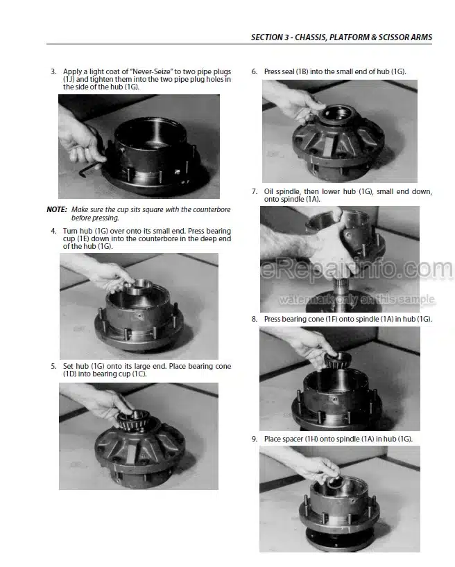 Photo 6 - JLG 530LRT Service And Maintenance Manual Scissor Lift 3121708 Prior to SN E200000675 Including 1200027648 Through 1200027657