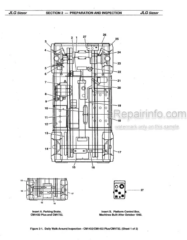 Photo 4 - JLG CM1432 CM1432 Plus CM1732 Service Maintenance Operators Safety Parts Manual Scissor Lift 3120579