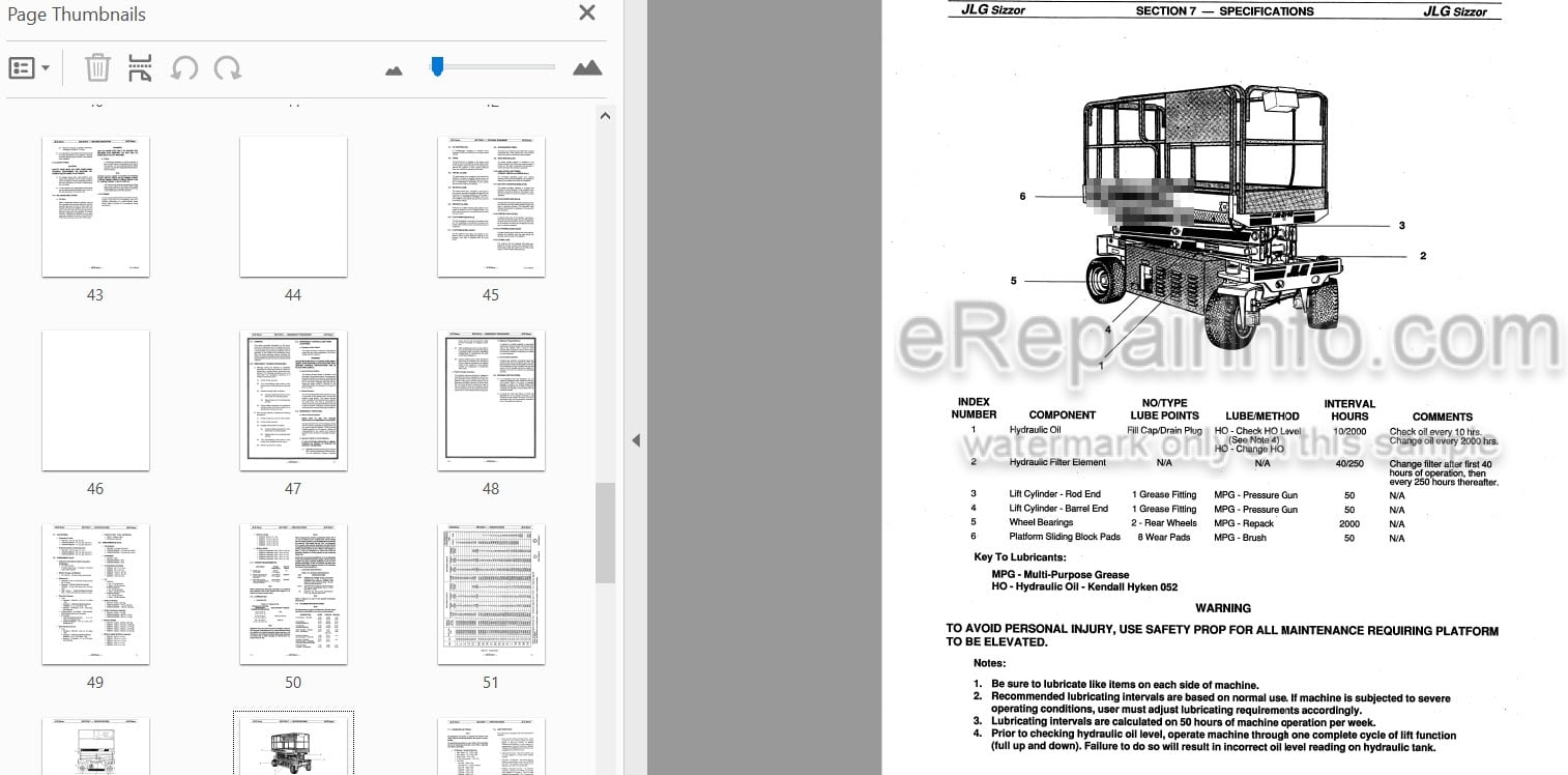 Photo 3 - JLG CM1432 To CM2558 Service Maintenance Operators Safety Manual Scissor Lift 3120587