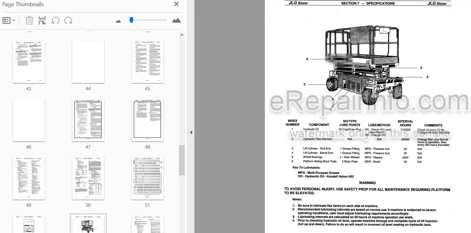 Photo 3 - JLG CM1432 To CM2558 Service Maintenance Operators Safety Manual Scissor Lift 3120587