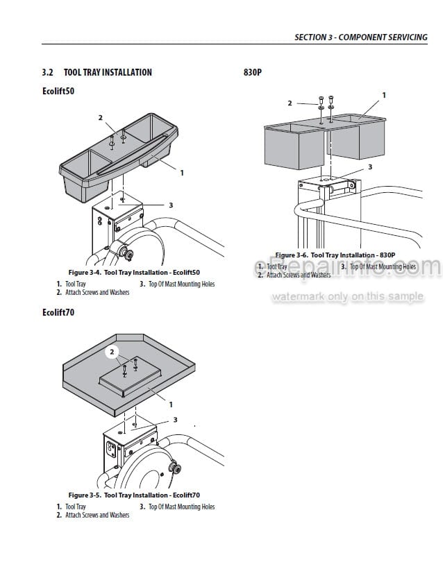 Photo 3 - JLG Ecolift 50 Ecolift 70 830P Service And Maintenance Manual Vertical Mast 3121741