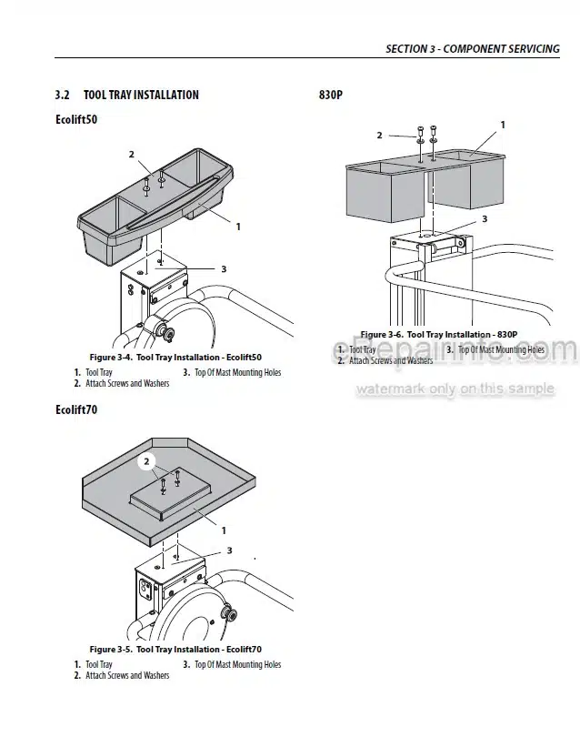 Photo 5 - JLG Ecolift 50 Ecolift 70 830P Service And Maintenance Manual Vertical Mast 3121741