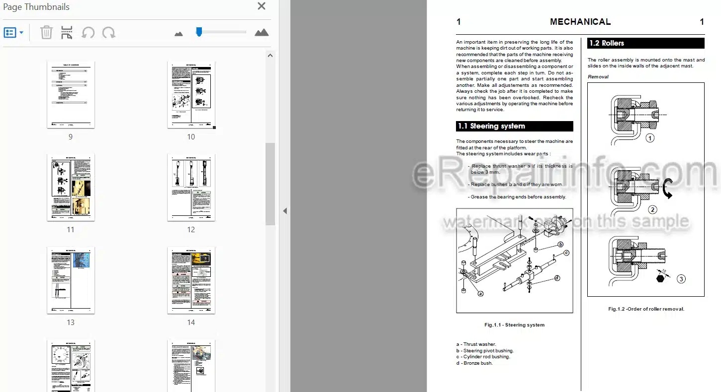 Photo 3 - JLG Grove Toucan 860 Service Manual Mast Boom Lift MA0100-03