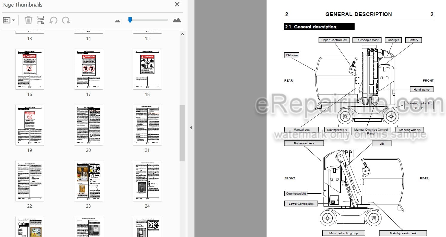 Photo 4 - JLG Grove VM2639E Operators And Safety Manual Delta Mast Boom Lift MA0178-01 ENG