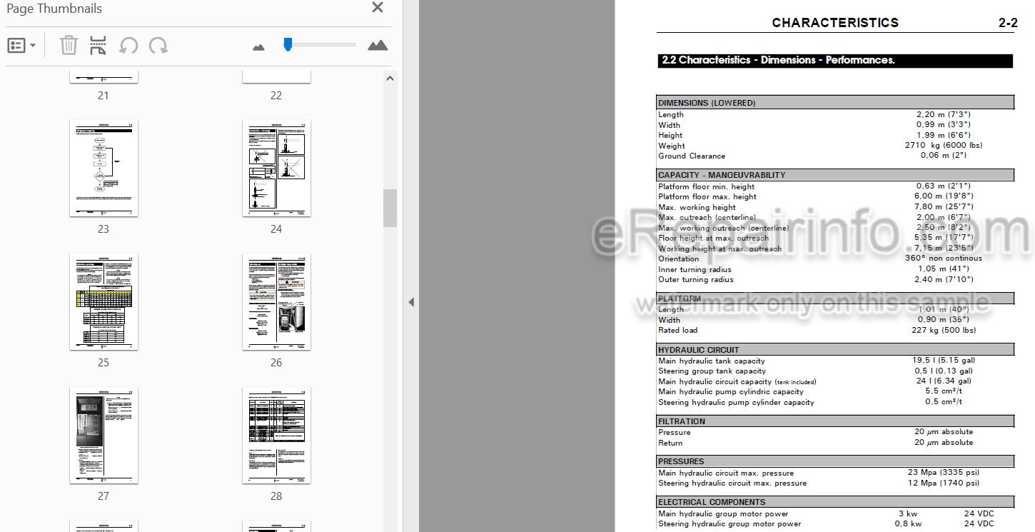 Photo 4 - JLG Grove VM2639E Service Manual Mast Boom Lift MA0179-00 USA Model