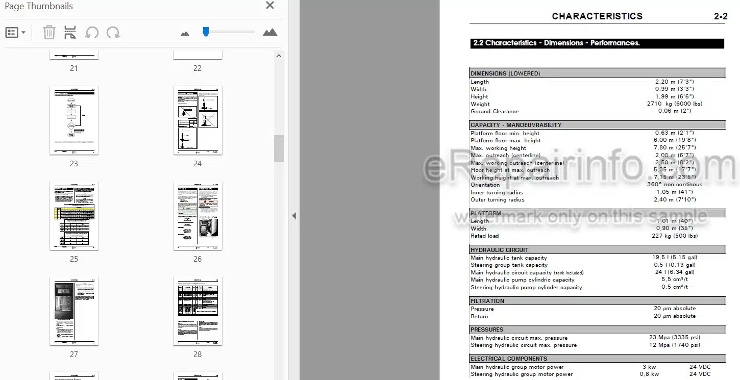 Photo 4 - JLG Grove VM2639E Service Manual Mast Boom Lift MA0179-00 USA Model