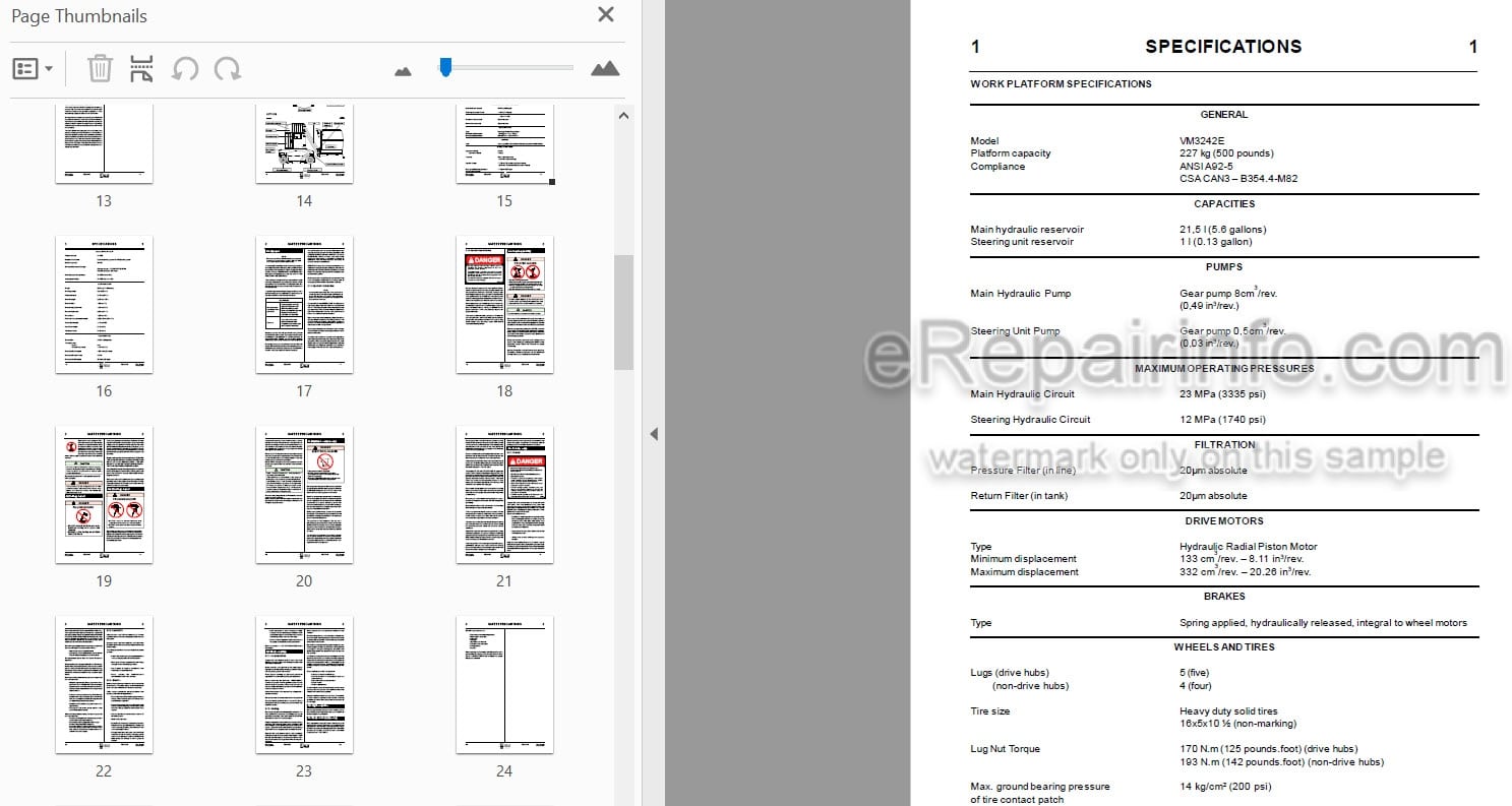 Photo 4 - JLG Grove VM3242E Operators Safety And Maintenance Handbook Mast Boom Lift MA0233-00