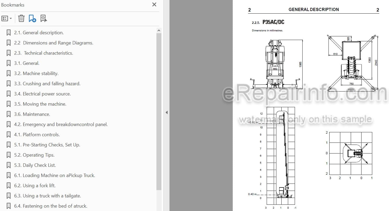 Photo 3 - JLG P20AC To P40DC Operators And Safety Handbook Mast Boom Lift