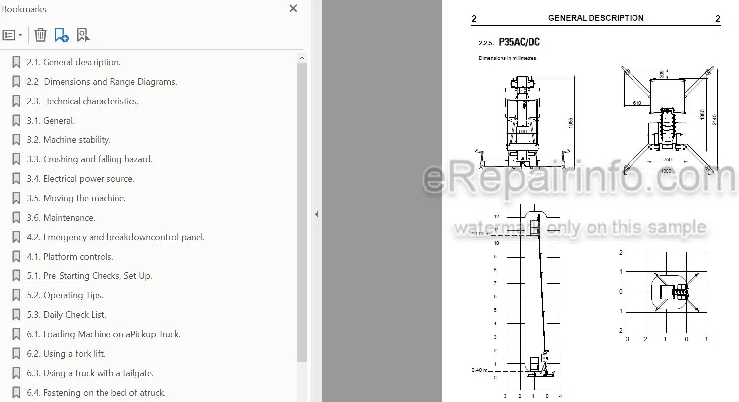Photo 3 - JLG P20AC To P40DC Operators And Safety Handbook Mast Boom Lift