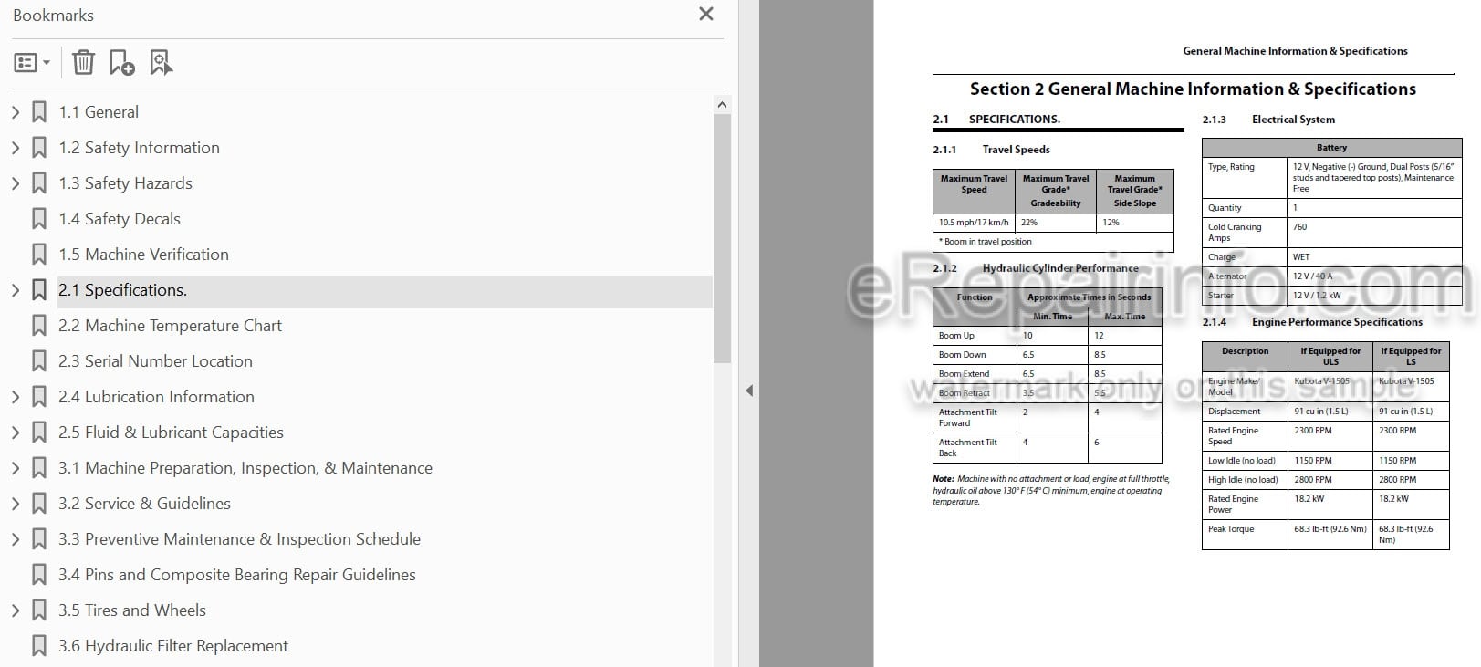 Photo 4 - JLG Skytrak 3013 PVC 1911 Service Manual Telehandler 31211477