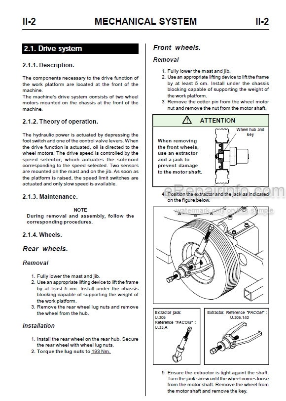 Photo 6 - JLG Toucan 1100A 1100B 1100C Service Manual Boom Lift MA0153-02