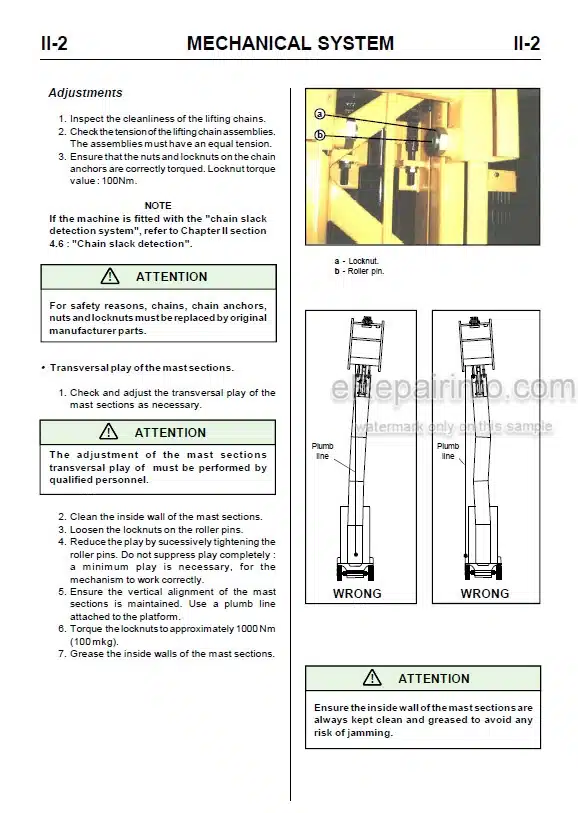 Photo 4 - JLG Toucan 1100A 1100B 1100C Service Manual Boom Lift MA0153-02