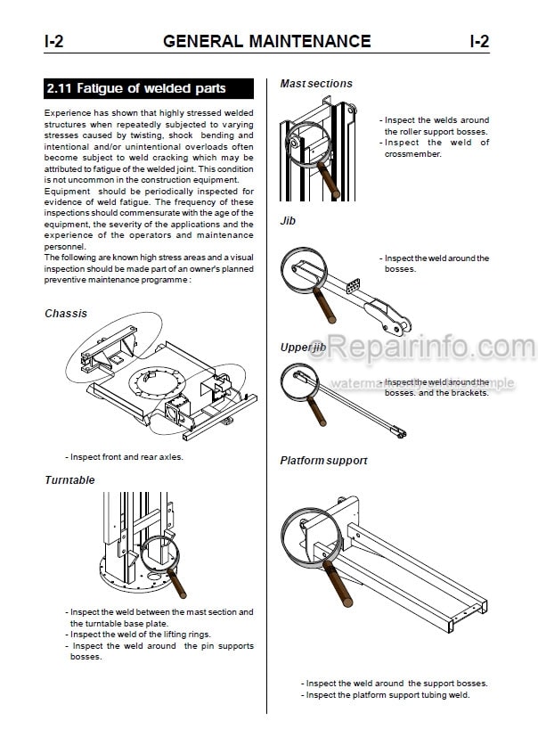 Photo 3 - JLG Toucan 1100A 1100C Service Manual Mast Boom Lift MA0156-02 Australia New Zealand Models
