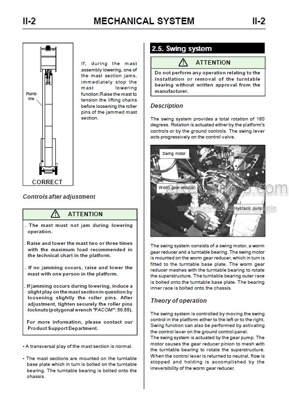 Photo 5 - JLG Toucan 1100A 1100C Service Manual Mast Boom Lift MA0156-02 Australia New Zealand Models