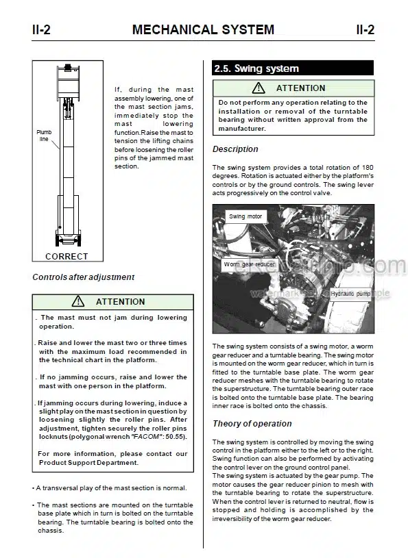 Photo 2 - JLG Toucan 1100A 1100C Service Manual Mast Boom Lift MA0156-02 Australia New Zealand Models