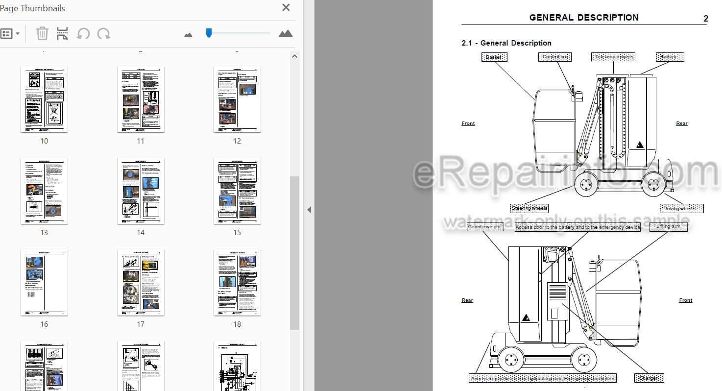 Photo 3 - JLG Toucan 860 1100 Operating Manual Mast Boom Lift
